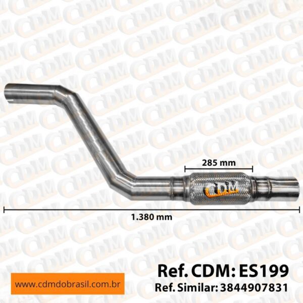 ES199 - Tubo de Escape/ Escapamento - Aplicado em Mercedes OF-1721L / OF-1724 (ES199) 