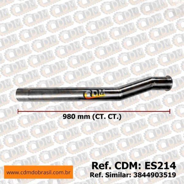 ES214 - Tubo de Escape/ Escapamento - Aplicado em Mercedes OF-1721L / OF-1724 (ES214)