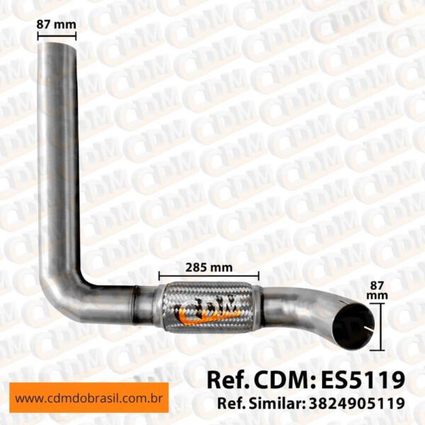 ES5519 - Tubo de Escape/ Escapamento - Aplicado em Mercedes O-500 R (ES5119)
