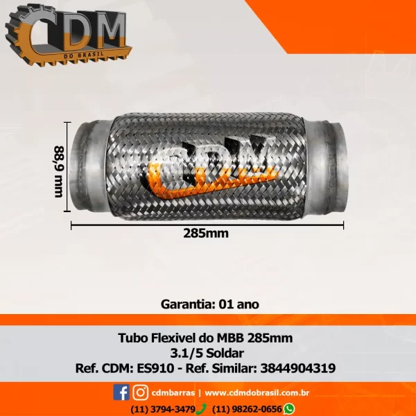 ES910 Malha do Tubo Flexível do Escapamento (Inox) - Aplicado em ...