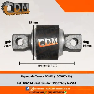 Fabricante- 6343300207/ 1953248 Kit Reparo do Tensor - (130X85X19) Aplicado no Mercedes / Scania / Ford / VW (106514 - 206514) comprimento: 130 mm Ref. Similar: 6343300207 / 1952548 / N 6514 Referência: 106514