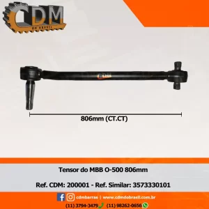 Série Similar: 3573330101 / 6643307811 Barra de Reação (Tensor/ Barra Tensora) do Mercedes O-500 806MM CT. CT. comprimento: 806mm peso: 6kg diâmetro do tubo: 50mm Item de reposição: 205263/ 106521 Referência: 200001