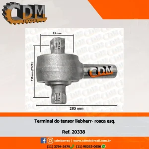 Fabricante- 20338 Terminal da Barra de Reação (Tensor) - Aplicado no Mercedes, Scania Volkswagen, Ford, Lado Esquerdo comprimento: 285mm peso: 5.3kg