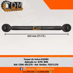 Série Similar: 70371270 Barra de Reação (Tensor/ Barra Tensora) - Aplicado no Volvo FH / FH12 / FM12 / NH12 / B7R/ B9R (401270) comprimento: 625mm diâmetro do tubo: 50mm Item de reposição: 106521 Referência: 40127