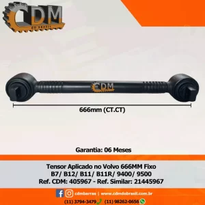 Ref. Similar: 21445967 - Barra de Reação (Tensor/ Barra Tensora) - Aplicado no Volvo B7/ B11/B12/B7/8900/9400/9500/9700- 405967 comprimento: 666mm Item de reposição: 406901 Referência: 405967