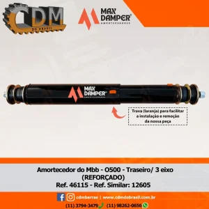 Ref. Similar: 12605 Amortecedor do Mbb - O500 - Traseiro/ 3 eixo (Reforçado)- 46115 Referência: 46115