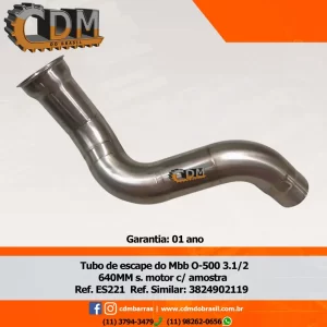 Ref. Similar: 3824902119 Tubo de Escape do Mbb O-500 3.1/2 640MM s. motor 100% Inox  Referência: ES221