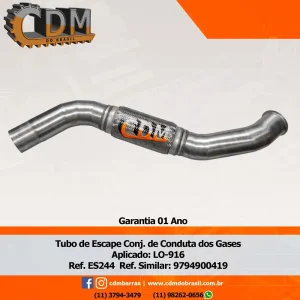 Série Similar: 9794900419- Tubo de Escape/ Escapamento Parcial Conj. Conduta dos Gases - Aplicado no Mercedes LO-916 -100% Inox (ES244) Item de reposição: ES920 Referência: ES244