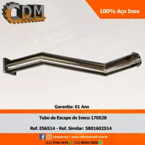 Ref. Similar: 5801602514 - Tubo de Escape do Iveco 170S28 - 100% Inox - ES6514 Referência: ES6414