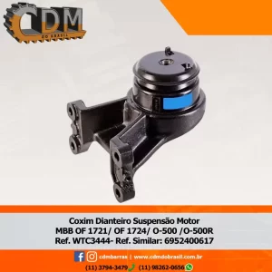 Ref. Similar: 6952400617 - Coxim Dianteiro Suspensão Motor MBB O-500M/ OF 1721 - WTC3444 OF 1519 / OF 1721 / OF 1722 Referência: WTC3444