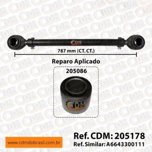 Série Similar: 6643300111 / N 5178 Barra de Reação (Tensor/ Barra Tensora) Mercedes Dianteiro O400 RSE RSD comprimento: 787mm Item de reposição: 205086 Referência: 205178