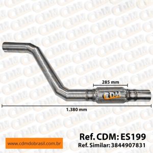 Série Similar: 3844907831 Tubo de Escape/ Escapamento - Aplicado em Mercedes OF-1721L / OF-1724 (ES199) comprimento: 1.380mm peso: 5 Kg diâmetro do tubo: 89mm Referência: ES199