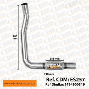 Série Similar: 9794901031 Tubo de Escape/ Escapamento - Aplicado em Mercedes LO-916 Euro V (ES257) diâmetro do tubo: 88,9mm Item de reposição: ES910 Referência: ES257