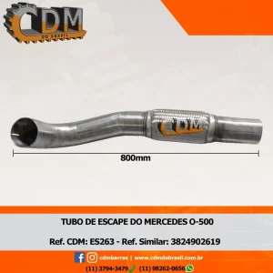 Série Similar: 3824902619 Tubo de Escape / Escapamento Aplicado no Mercedes Atron 1635 Parcial ES263 diâmetro do tubo: 89,9mm Referência: ES263