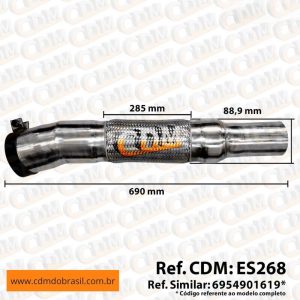 Série Similar: 3824902619 Tubo de Escape / Escapamento Aplicado no Mercedes Atron 1635 Parcial ES268 diâmetro do tubo: 89,9mm Referência: ES263