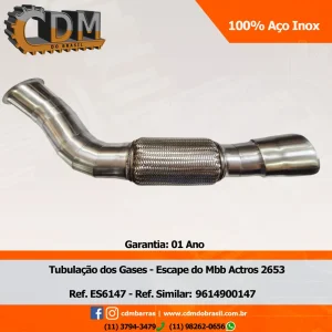 Ref. Similar: A9614900147 - Tubulação dos Gases - Escape do Mbb Actros 2653 -ES6147 Referência: ES6147